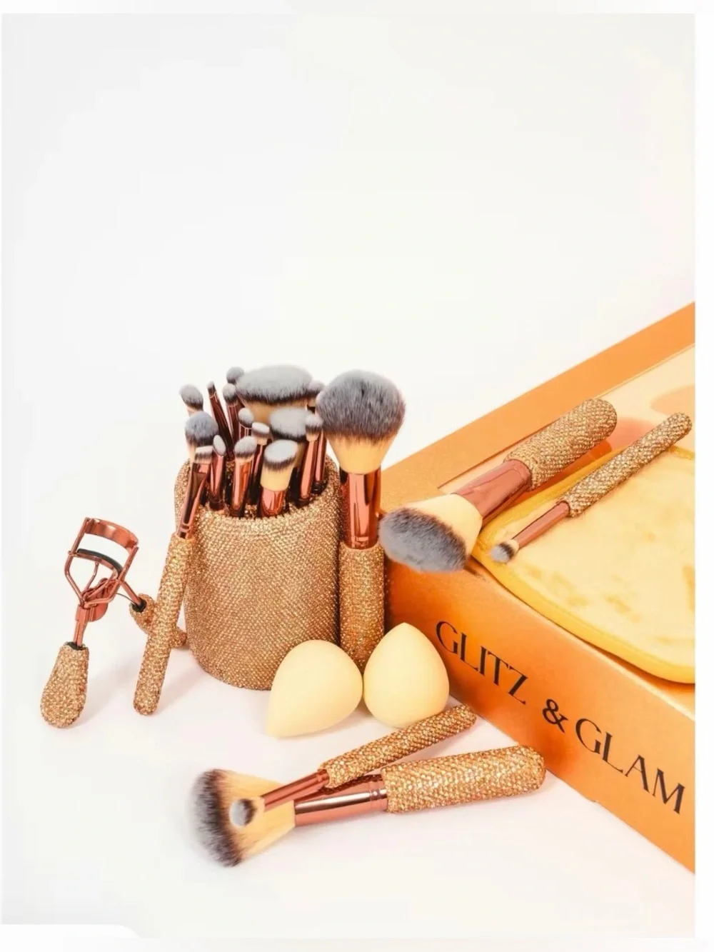 26-Piece Rose Gold Makeup Brush Set with Case
